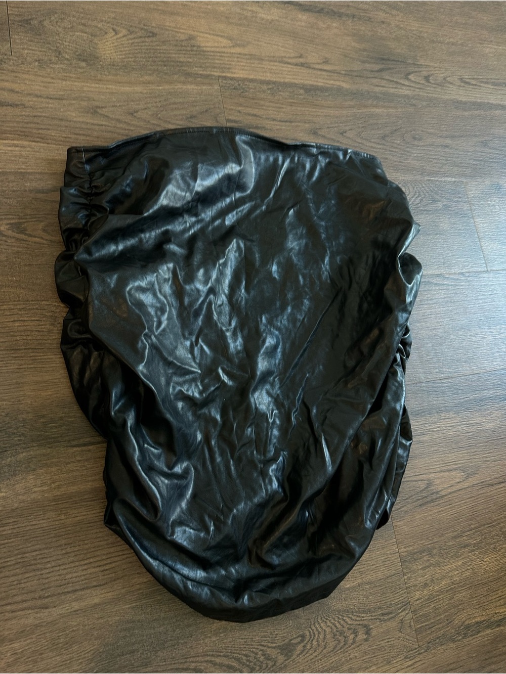 Black Faux Leather Women's Skirt